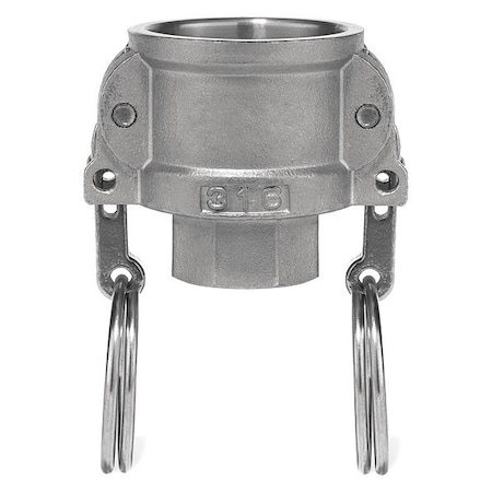 Cam and Groove Fitting, 304SS, D, 3/4" Coupler x 3/4" Female NPT