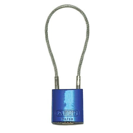 Lockout Padlock, Keyed Different, Aluminum, Blue, 4 in Shackle Height, 1 3/16 in Body Width