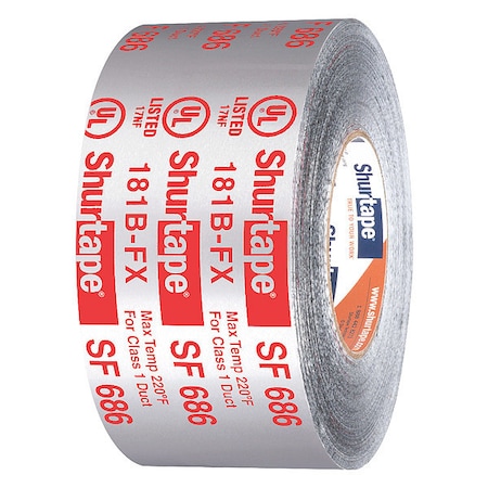 Foil Tape, Aluminum, 33-3/8 yd L, 2-7/8 in W