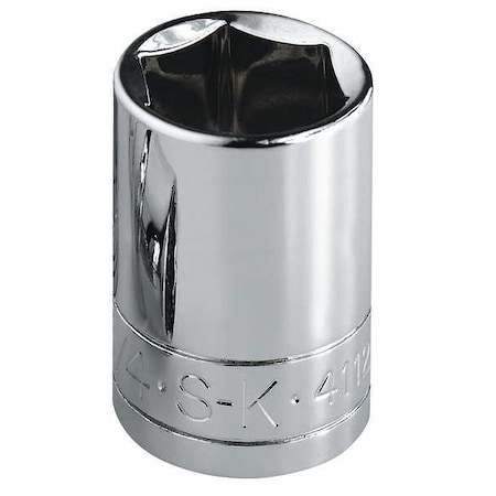 1/2 in Drive, 26mm Metric Socket, 6 Points,  Steel, Chrome, 26 mm
