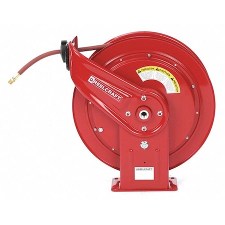 Spring Return Hose Reel, 3/8 in Hose Diameter, 100 ft Length, 300 psi Max. Pressure, Red