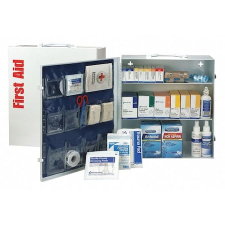 First Aid Kit and Housing, Steel Cabinet, 669 Components, 100 People Served