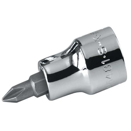 3/8 in Drive Phillips Socket Bit SAE No. 4 Tip, 2 45/64 in L