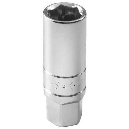 3/8 in Drive, 13/16" SAE Socket, 6 Points, Spark Plug 13/16 in, Steel