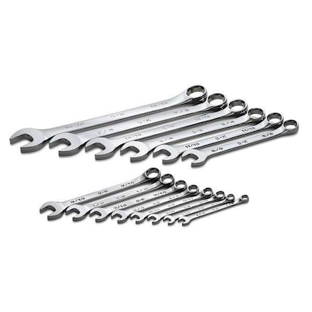 Combo Wrench Set,Chrome,1/4-15/16,14 Pc
