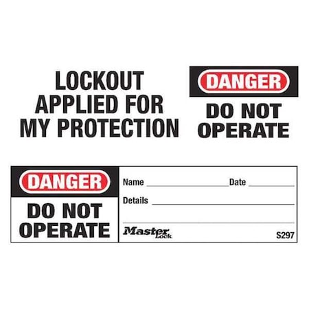 Safety Tag, Danger, Polyolefin, 5 1/2 in Width, 1 1/4 in Height, Write On Surface: Yes ,100 PK