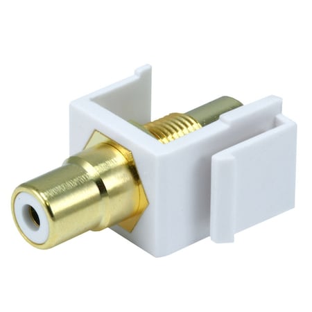 A/V Wallplate, RCA, Wht Center, Wht