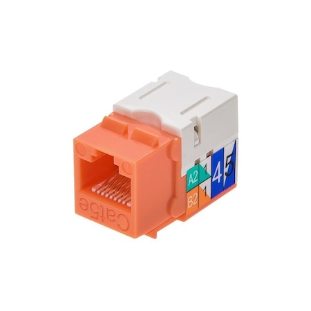Datacom Jack,Cat5,Punch Down,Orange