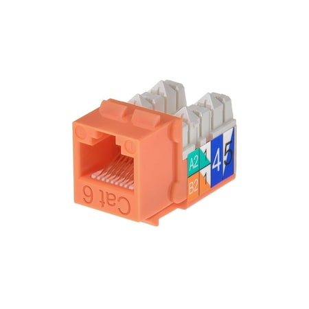 Datacom Jack,Cat6,Punch Down,Orange