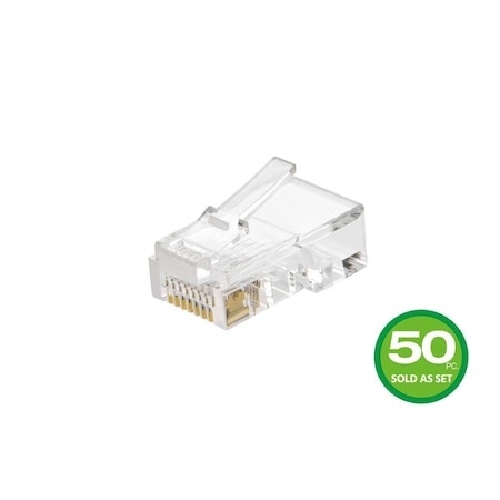 Plug, Modular, RJ45, 8P8C, Stranded, PK50