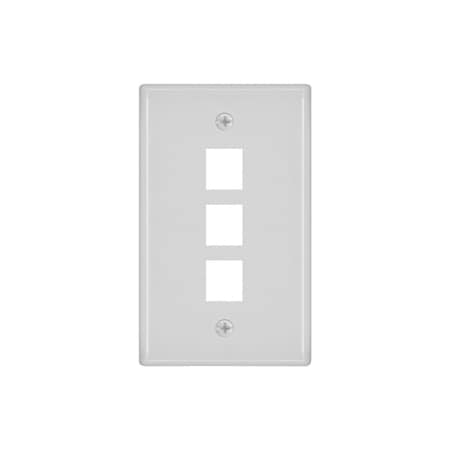 WallPlate,Blank,3 Hole, White