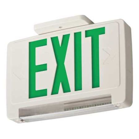 Exit Sign with Emergency Lights, White, 1 or 2 Face(s), LED, Universal Mount, Nickel Cadmium
