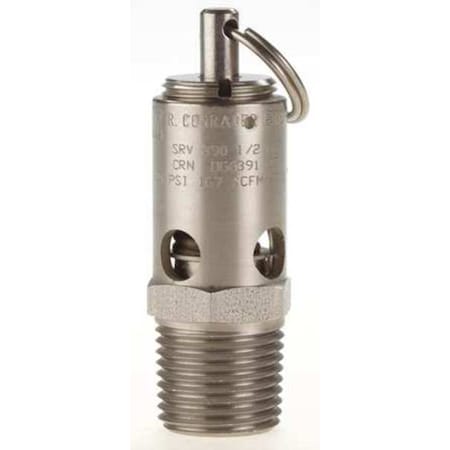 Safety Valve,Soft Seat,1/2In,150 PSI,SS