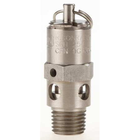 Safety Valve,Hard Seat,1/4In,125 PSI,SS