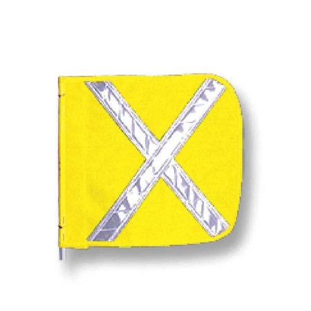 Warning Whip Flag Reflexite X, Yellow, Nylon Mesh, Mounting Clip