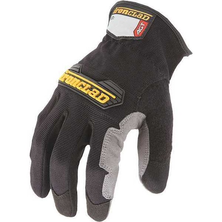 Workforce Mechanics Gloves, Synthetic Leather Palm, Nylon Back, XL, Black