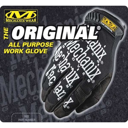 Mechanics Gloves, Clarino Synthetic Leather Palm, 12, Black