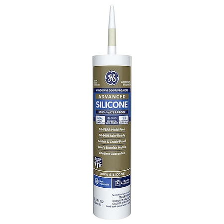 Silicone Sealant, 10 oz, Cartridge, Almond, Silicone Base, Advanced Silicone