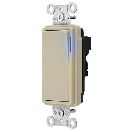 Illuminated Wall Switch,3-Way,20A,Ivory