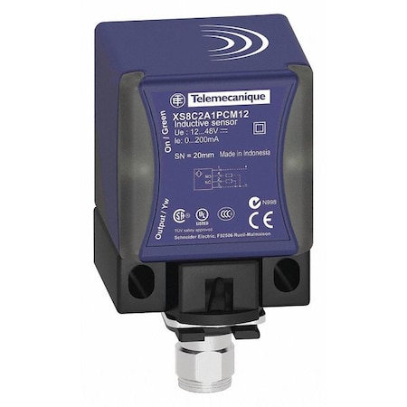 Inductive, Rectangular Proximity Sensor, PBT, M12, 3 Wires, Shielded