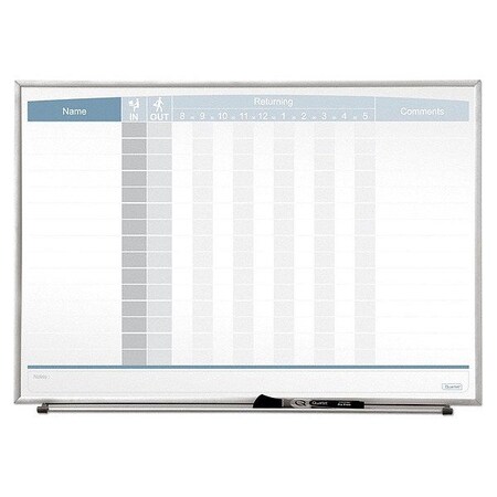 In/Out Board, Steel, 16 in, 23 in, Aluminum Frame, White/Gray, Gloss