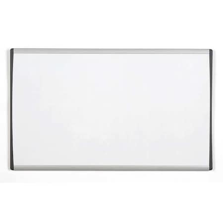 Dry Erase Board, Steel, 18 in, 30 in, Aluminum/Plastic Frame, White, Gloss