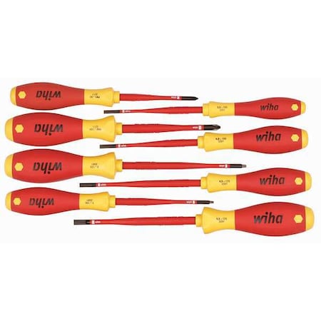 Insulated Screwdriver Set, Slotted/Phillips, Square, 8 pcs