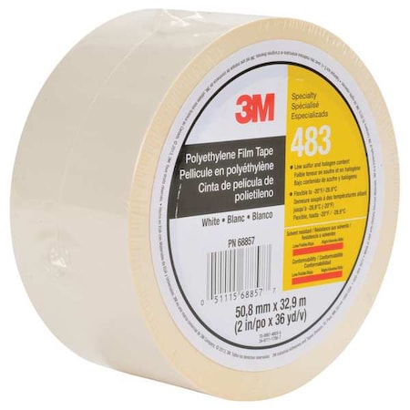 Sealing Tape, White, 36 yd L, 2 in W