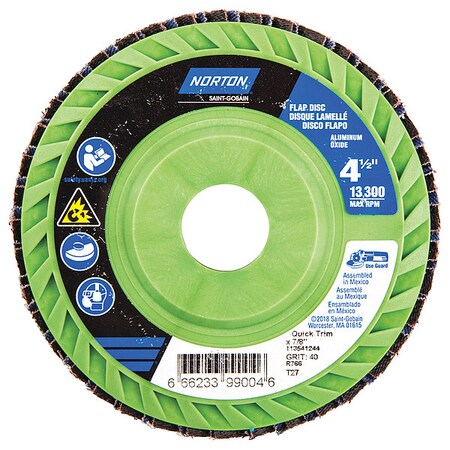 Flap Disc,4 1/2 In x 40 Grit,7/8