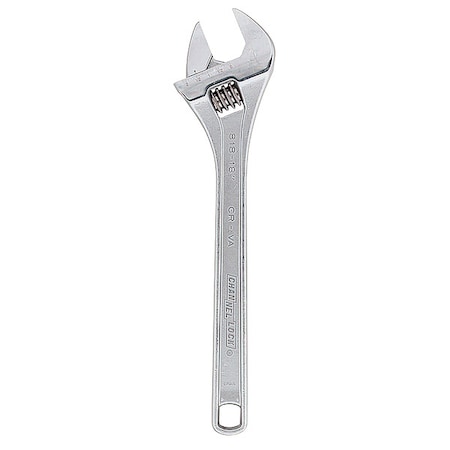 Adj. Wrench,18",2-1/8" Cap.,Chrome