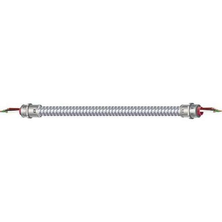 Metal Clad Building Cable, MC, 14 AWG, 3C with Ground C, Silver, Steel, Solid, 600V AC, 6 ft