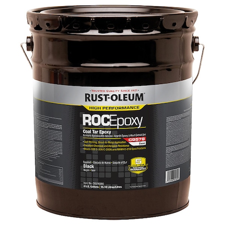 Coal Tar Epoxy Coating Base, Black, Matte, 5 gal, 100 to 130 sq ft/gal, C9578 Series