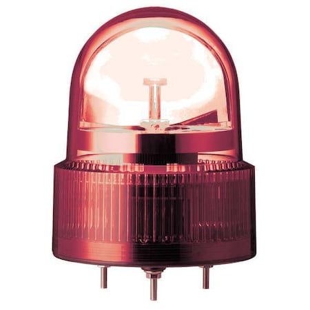 Beacon Light, Red, LED, 24V AC/DC, 138 FPM, 4 23/32 in Dia., Bolt And Nut
