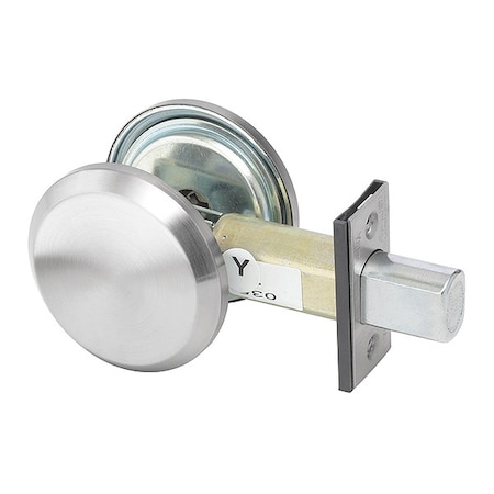 Deadbolt,Cylindrical,Satin Chrome Finish