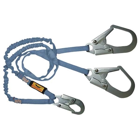 Shock Absorbing Lanyard, 6 ft. Length, Snap Hook, Steel, 2 Leg(s), 310 lb. Weight Capacity