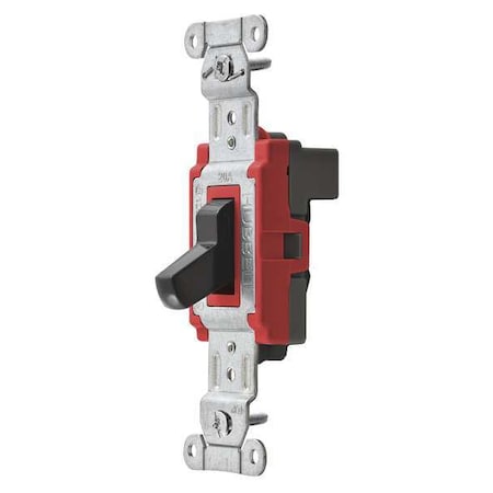 Wall Swtch, 1-Pole, 120/277V, 20A, Blk, Toggl