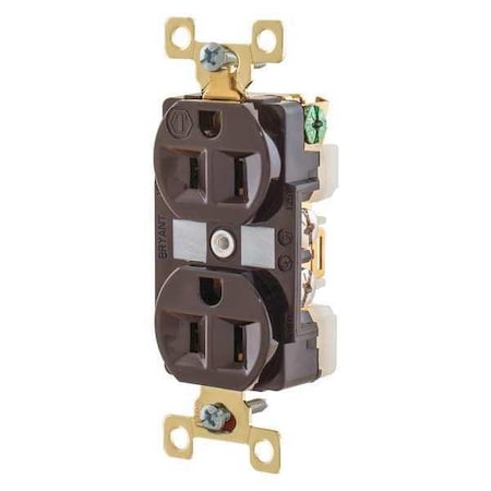 Straight Blade Receptacle, 5-15R, 15 A, 125V AC, 2 Pole, 3 Wire, Flush Mount, Grounded