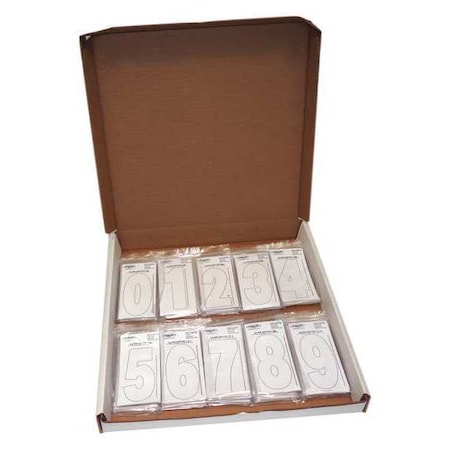 NumberLabelSet,Vinyl,3inH,1-1/4inW,PK300