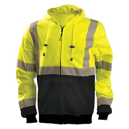 Unisex Hooded Sweatshirt, Polyester, zipper, Yellow, 5XL