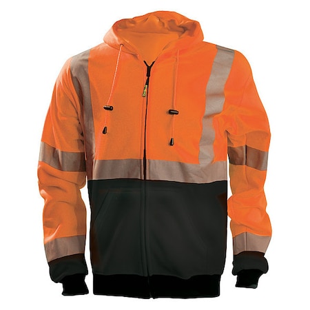 Unisex Hooded Sweatshirt, Polyester, zipper, Orange, 5XL