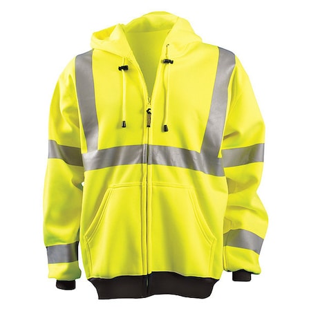 Unisex Hooded Sweatshirt, Polyester, zipper, Yellow, 2XL