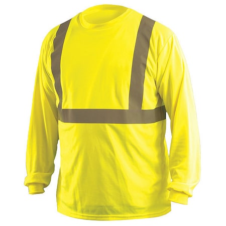 Unisex Long Sleeve T-Shirt, Polyester, Pullover, Yellow, 2XL