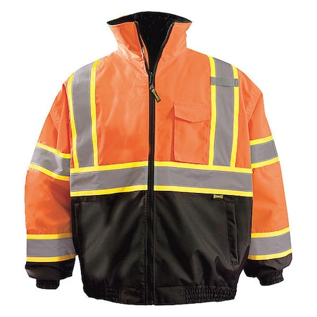 High Visibility X-Back Jacket, Polyester, Class 3 R, Orange, 5XL