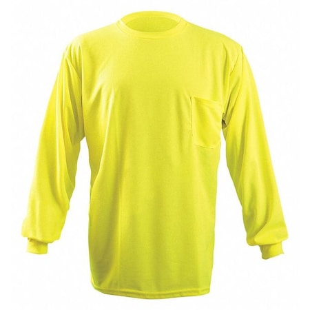 Unisex Long Sleeve T-Shirt, Polyester, Pullover, Yellow, L