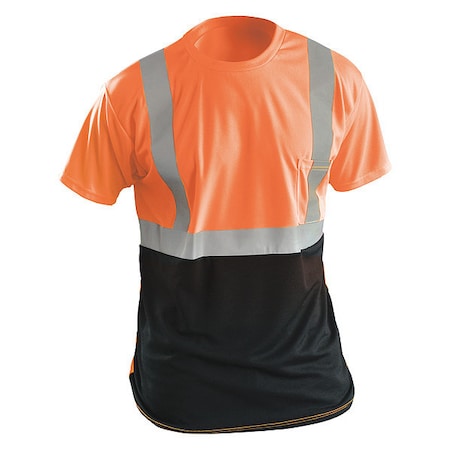 Unisex Short Sleeve T-Shirt, Polyester, Pullover, Orange, 2XL