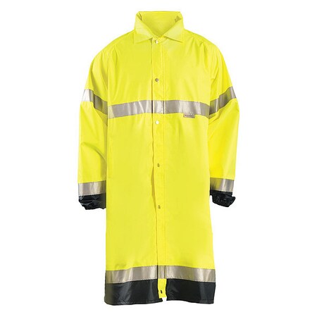 Rain Jacket, Polyester, Class 3 R, Yellow, 4XL
