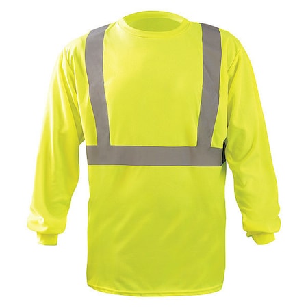 Unisex Long Sleeve T-Shirt, Polyester, Pullover, Yellow, M