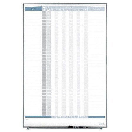 In/Out Board, Steel, 34 in, 23 in, Aluminum Frame, White/Gray, Gloss