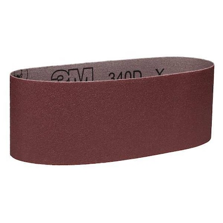 Sanding Belt, 3 in W, 24 in L, Coated, Aluminum Oxide, P120 Grit, Not Applicable, 340D, Brown