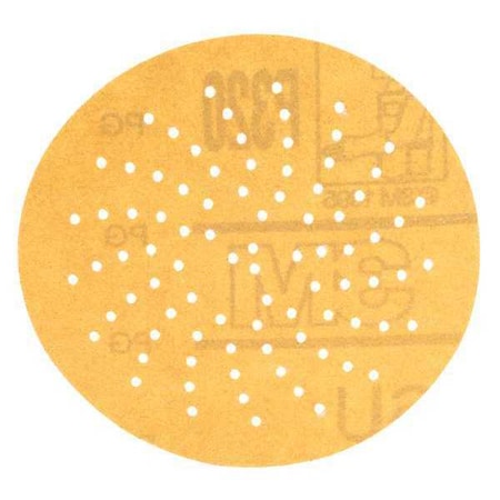 Hook-and-Loop Sanding Disc, 3" Dia, Multi-Hole, Aluminum Oxide, P320 Grit, Open Coat Type, 216U